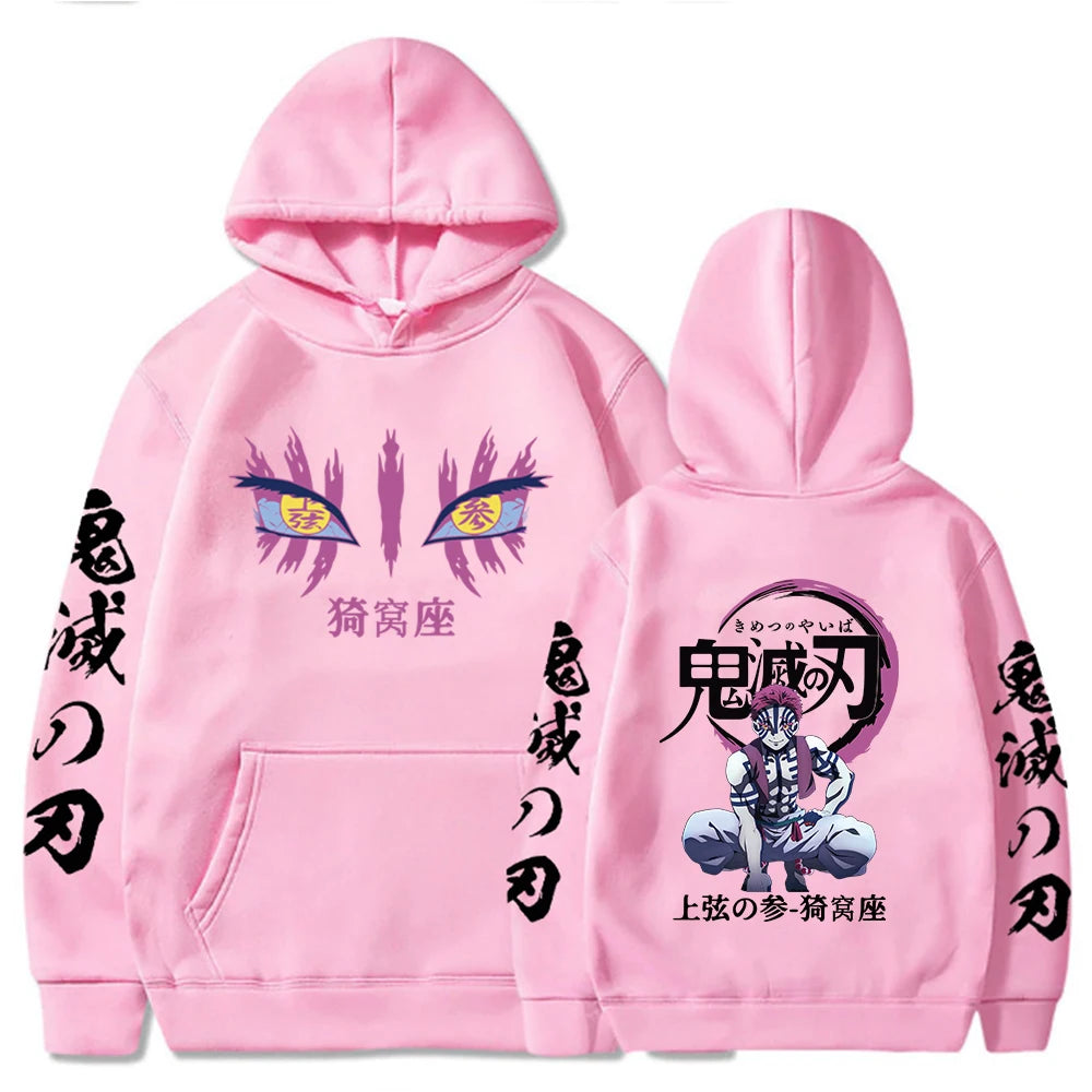 Japanese Anime Demon Slayer Hoodies for Men Akaza