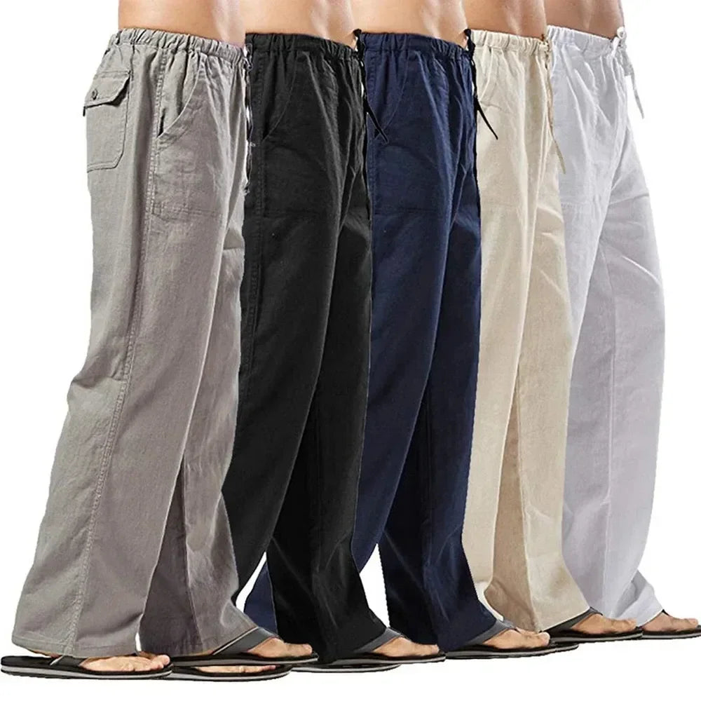 Men's Cargo Trousers Linen Pants