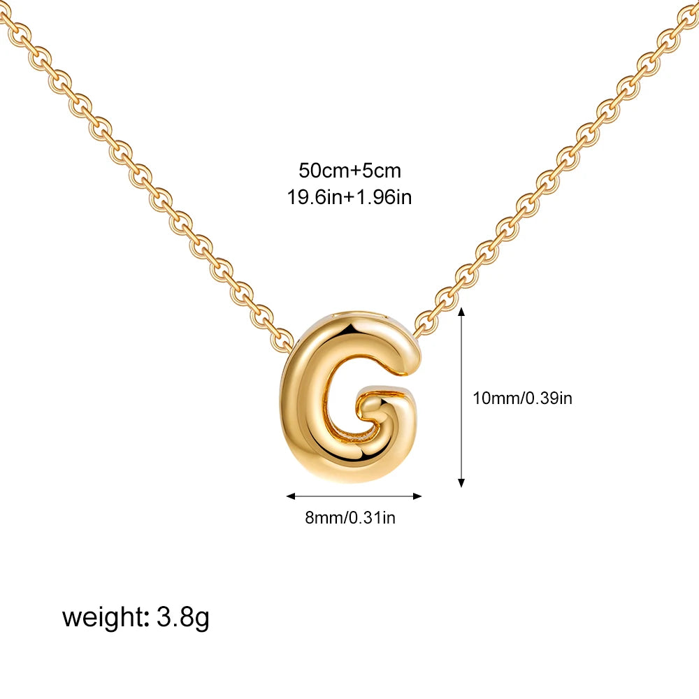 Bubble Initial A-Z Alphabet Mini Necklace for Women