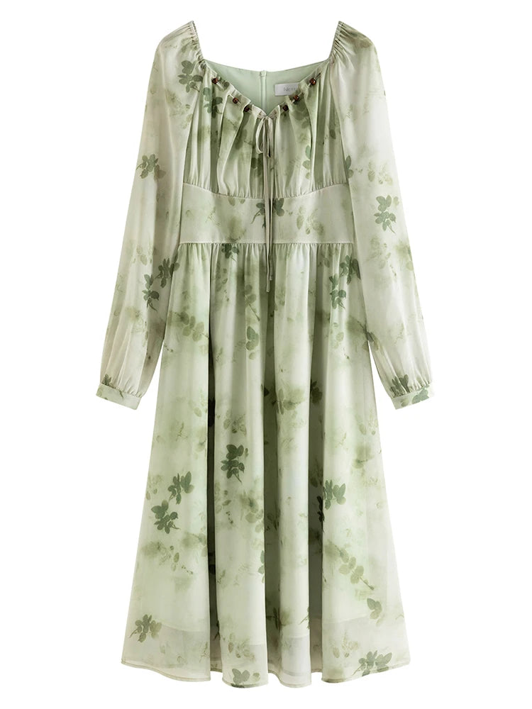 FSLE Elegant Sense Improved New Chinese Style Romantic Temperament Dress for Women Spring 2024 Niche Dress Female 24FS11198