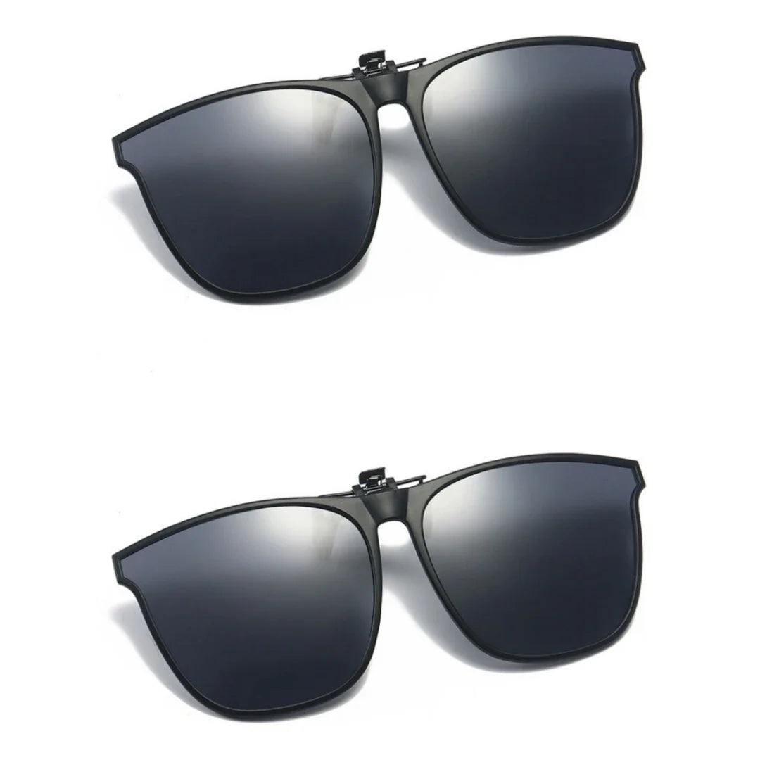 A Pair of New PC Clip Sunglasses for Outdoor Fishing and Driving. Clip Sunglasses for Day and Night Use.