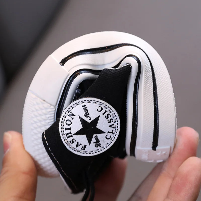 Children's Mid-Top Canvas Shoes Soft Bottom Comfortable Casual Children's Shoes Boys and Girls Non-slip Breathable Board Shoes