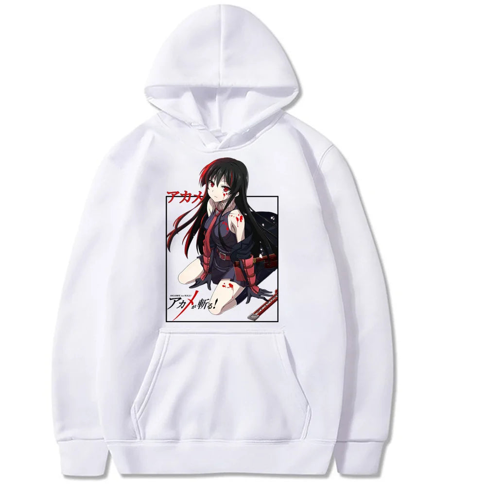Akame Ga KILL Japanese Anime Hoodie Men's and Women's Harajuku Pullover Street Wear Unisex Autumn/Winter Plushed Brand Sweater