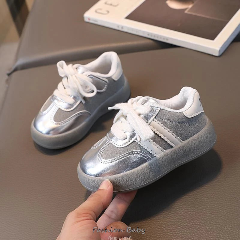 Children's Sneakers Kids Fashion Design White Non-slip Casual Shoes Boys Girls Hook Breathable Sneakers Toddler Outdoor Shoes