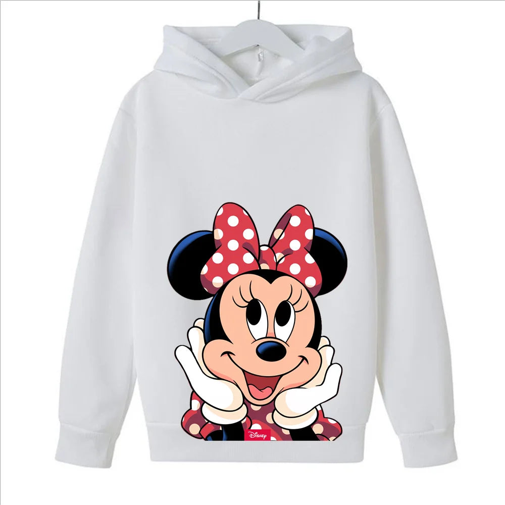 New Mickey Mouse Hoodies Disney Minnie mouse Girls Kids Sweatshirt Baby boy Clothes Tops Cute Children Spring Pullover Clothing