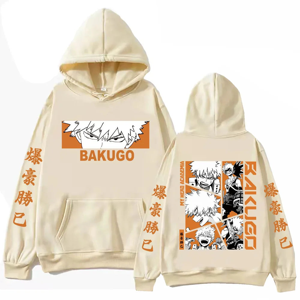 Anime  My Hero Academia Bakugo Hoodie Harajuku Hip Hop Pullover Tops Fans Gift