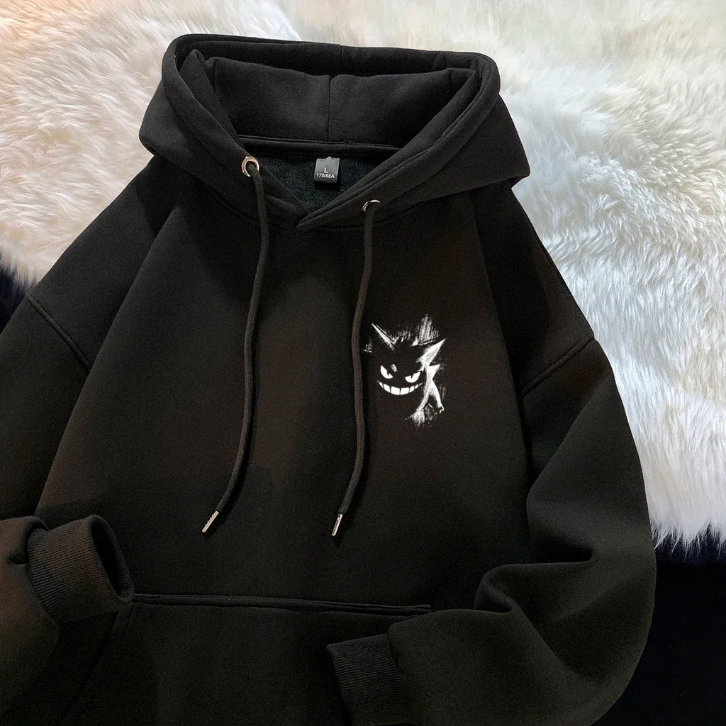 New men's fashionable casual hoodie with American street devil print hoodie for spring and autumn wear trendy and comfortable