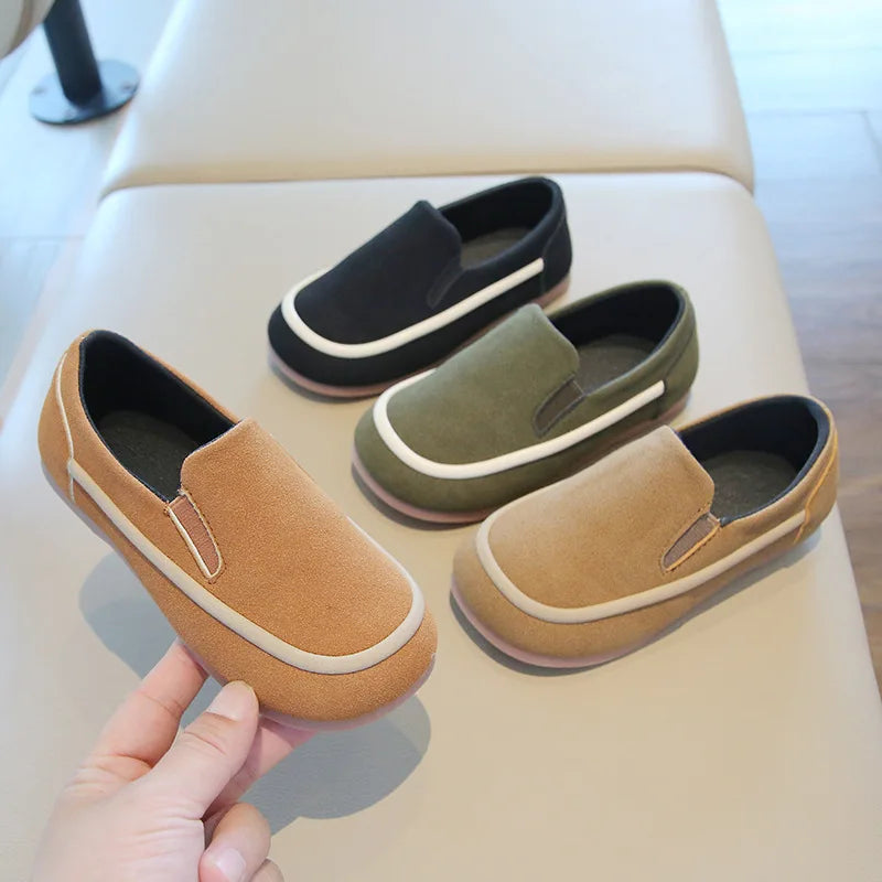 Boys Moccasins Toddlers Kids Loafers Slip-on Fashion New Spring Autumn Flock Fabric Children Casual Shoes Flats Anti-skid Soft