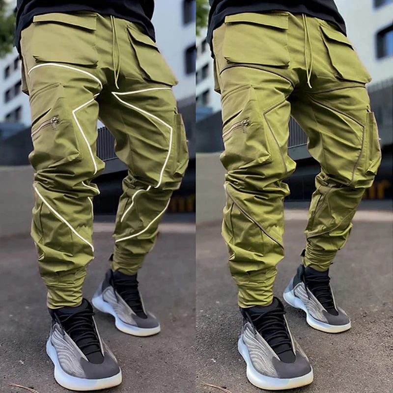 Mens Gym Jogging Cargo Pants Sweatpants Fitness Loose Trousers