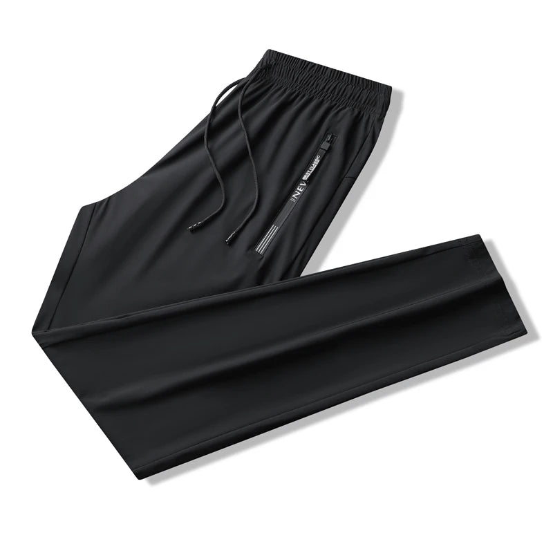 Men Sport Pants Ice Silk Jogging Thin Sweatpants