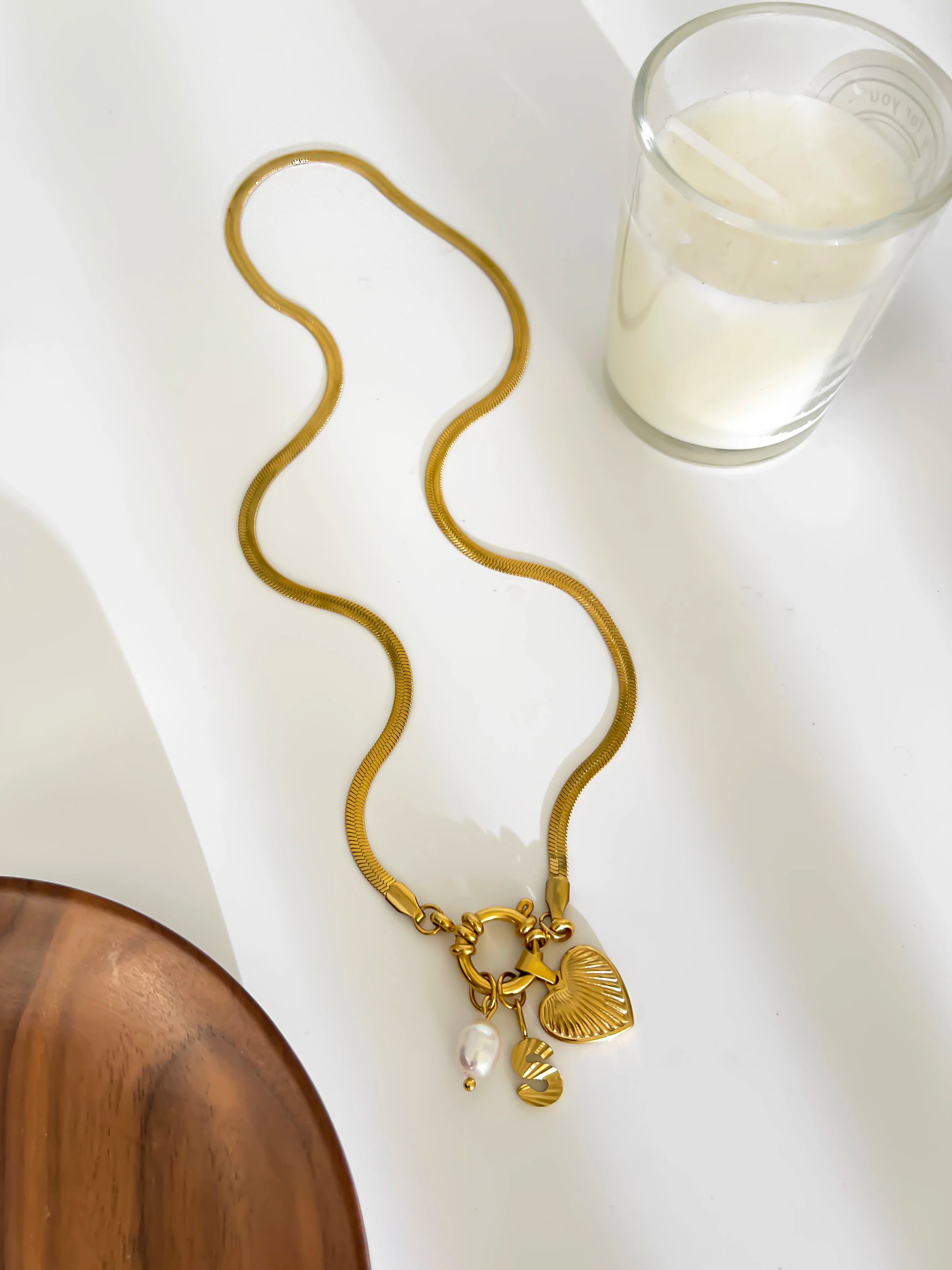 Tarnish Fashion Unusual Jewelry Freshwater Pearl Heart Pendant Necklace