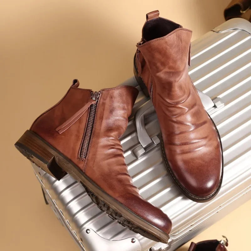 Men's Comfortable Top Zipper Boots