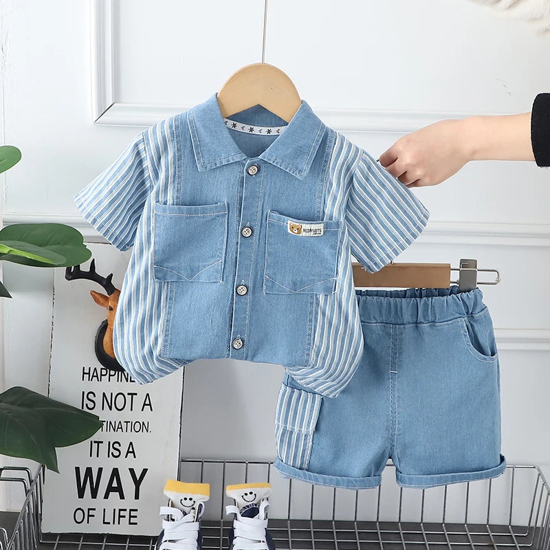 Infant Fashion Boys Denim Clothing Sets