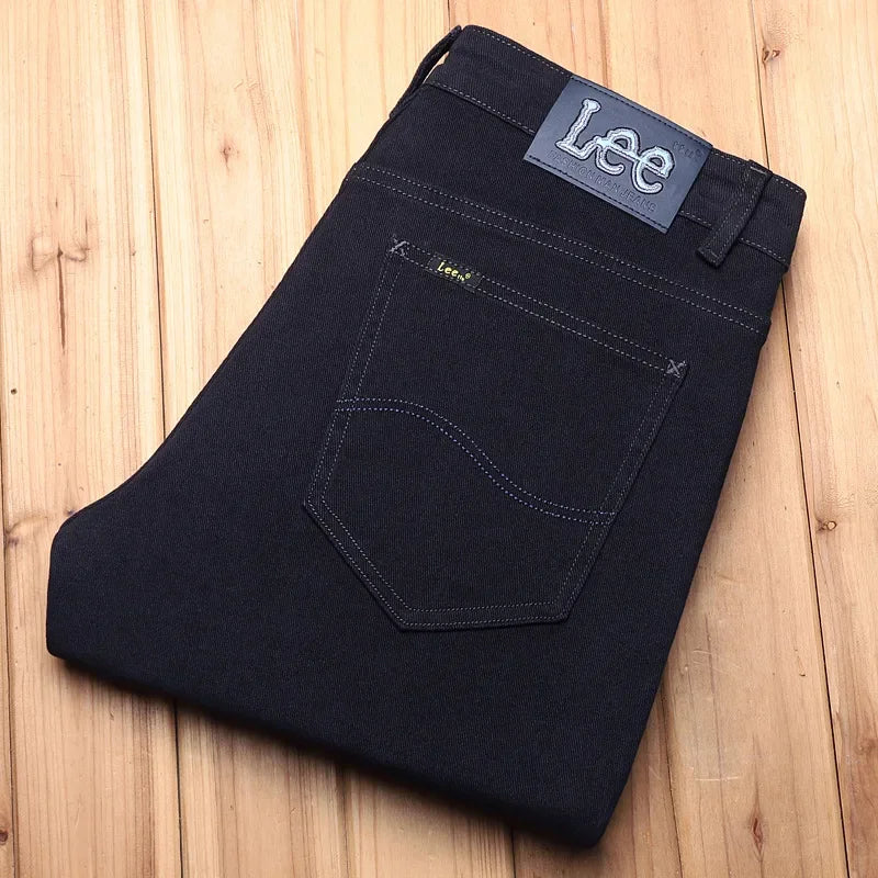 2024 Autumn/Winter New Men's Jeans Business Loose-Fit Straight-Leg High-Waist Cotton Casual Trendy Pants