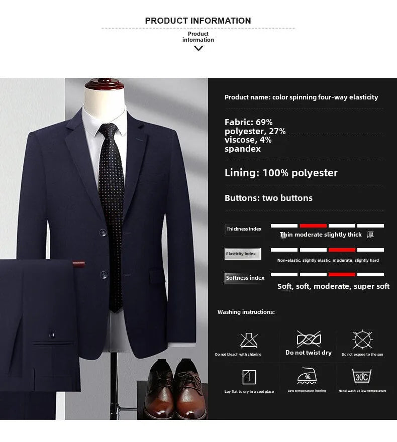 Men High quality four-sided stretch Suit
