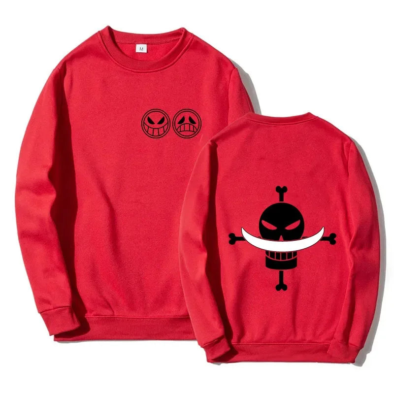 Autumn Men Anime Pirate Ace Edward Newgate Printed Casual Sweatshirts