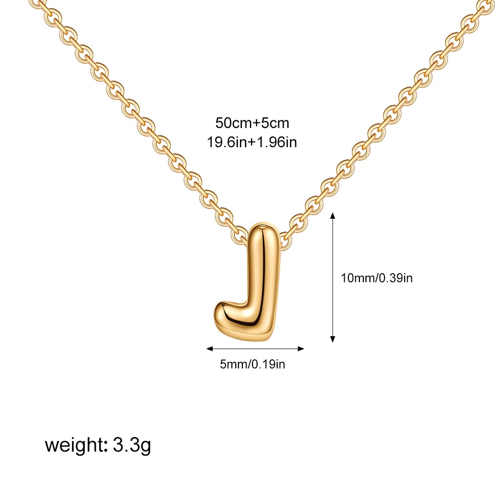Bubble Initial A-Z Alphabet Mini Necklace for Women