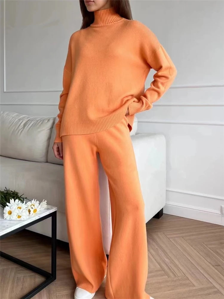 Women Sets Knitted Tracksuit