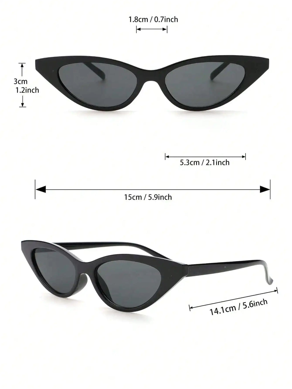 3PCS Unisex Cat Eye&Round&Square Plastic Frame Fashion Sunglasses For Outdoor Travel Hiking