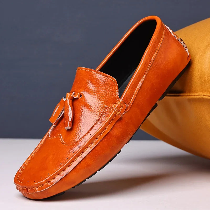 2024 Leather Men Footwear Slip on Man Shoes High Quality Wedding Party Mens Casual Shoes Breath Driving Lazy Loafers Moccasins