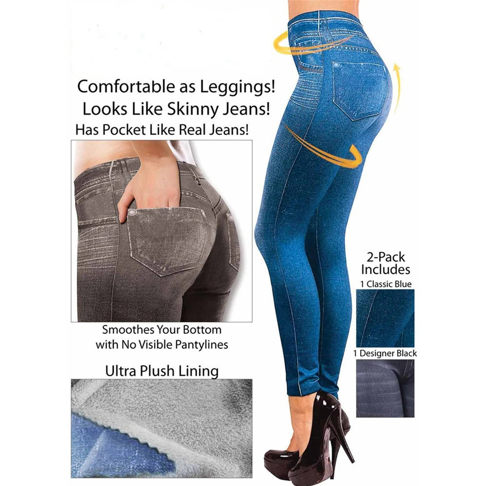 S-3XL Sexy Seamless Women Jeans High Waist Regular Slim Denim Print Stretch Pencil Pants Top Brand Stretch Pants for Work