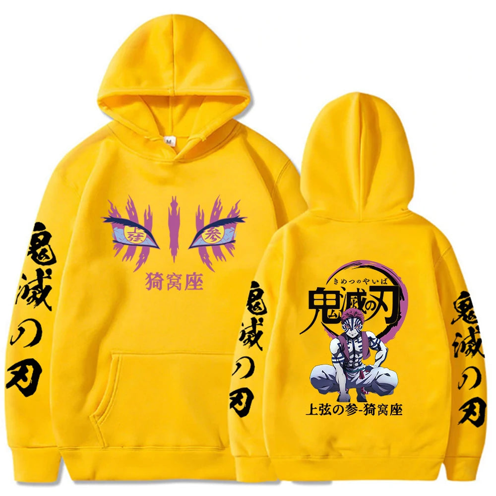 Japanese Anime Demon Slayer Hoodies for Men Akaza