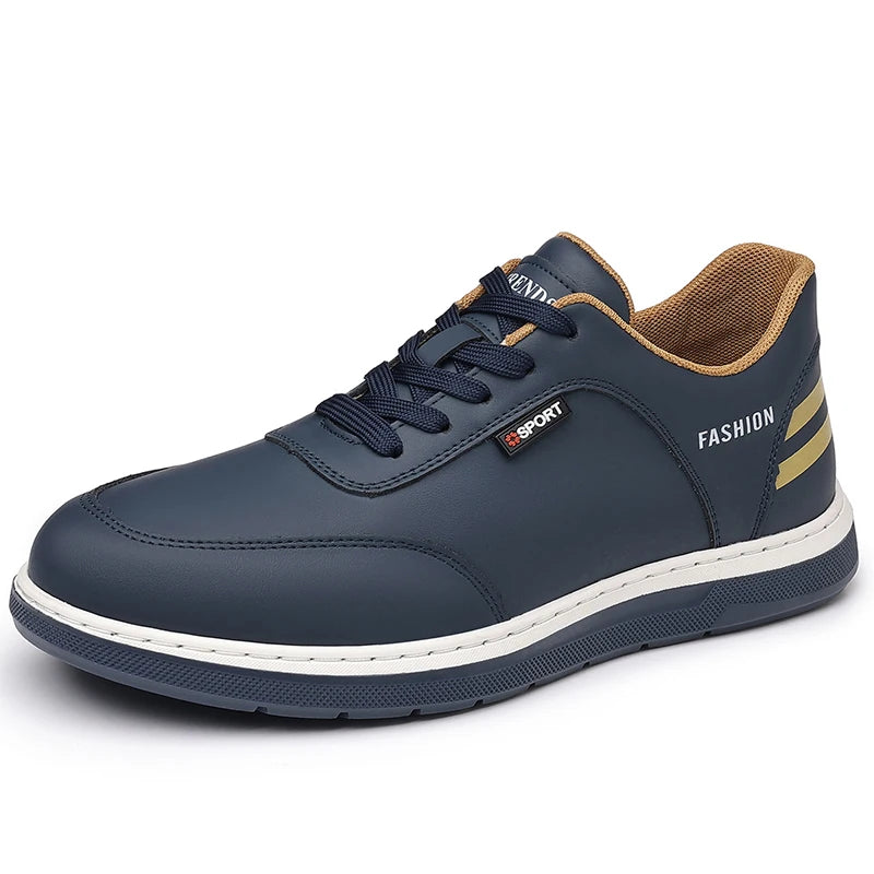 New Fashionable Solid-Color Men's Lace - Up Casual Shoes Outdoor Anti - Slip Flat Shoe Lightweight and Comfortable Walking Shoes
