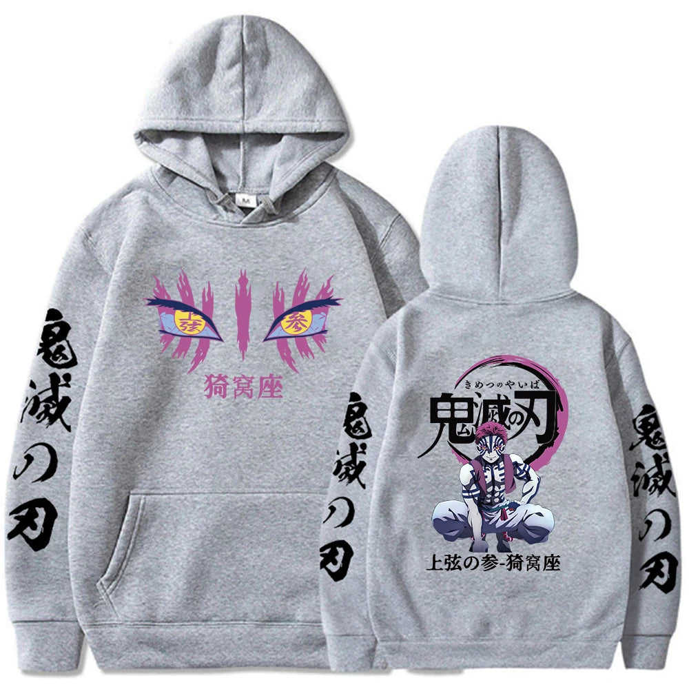 Japanese Anime Demon Slayer Hoodies for Men Akaza