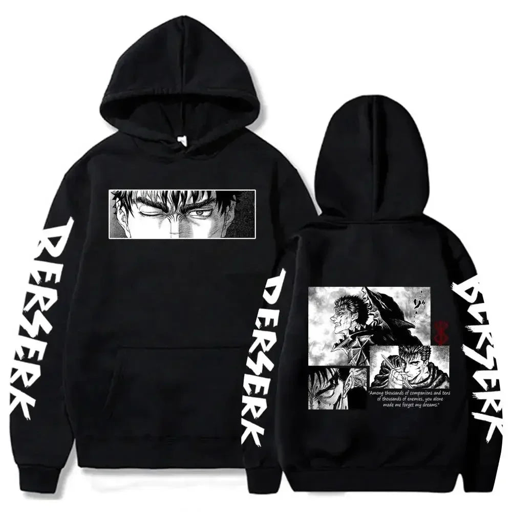 Berserk Guts Hoodies Men Women Graphic Print Long Sleeve Streetwear