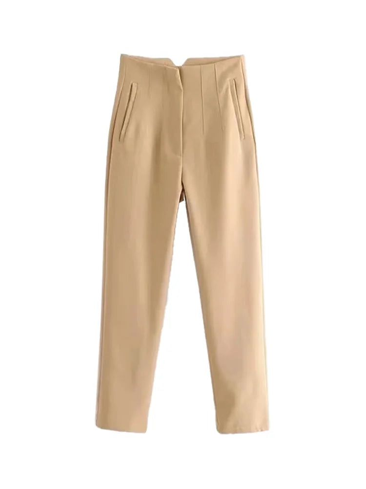 High Waist Solid Pants for Women
