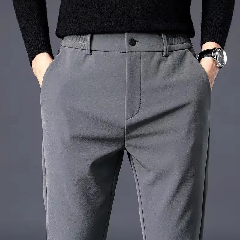 Summer New Stretch Soft Suit Pants Men Thin Fashion Business Elastic Waist Korean Slim Brand Clothes Casual Formal Trousers Male