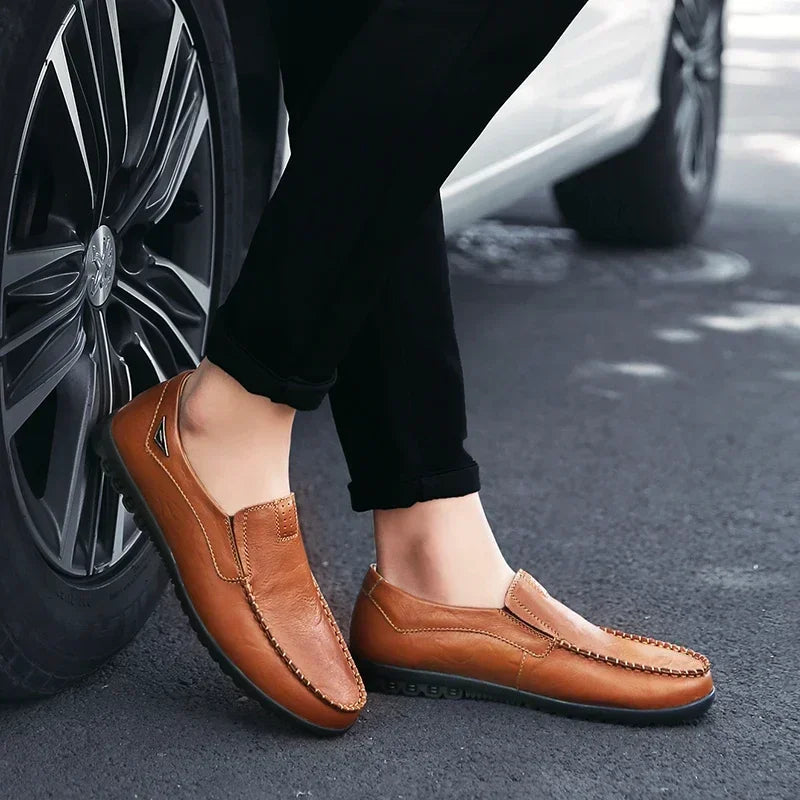 Men Dress Shoes Natural Leather Men's Brand Shoes Sale Formal Shoe Men's Cowhide Italian Genuine Leather Loafers Footwear Casual
