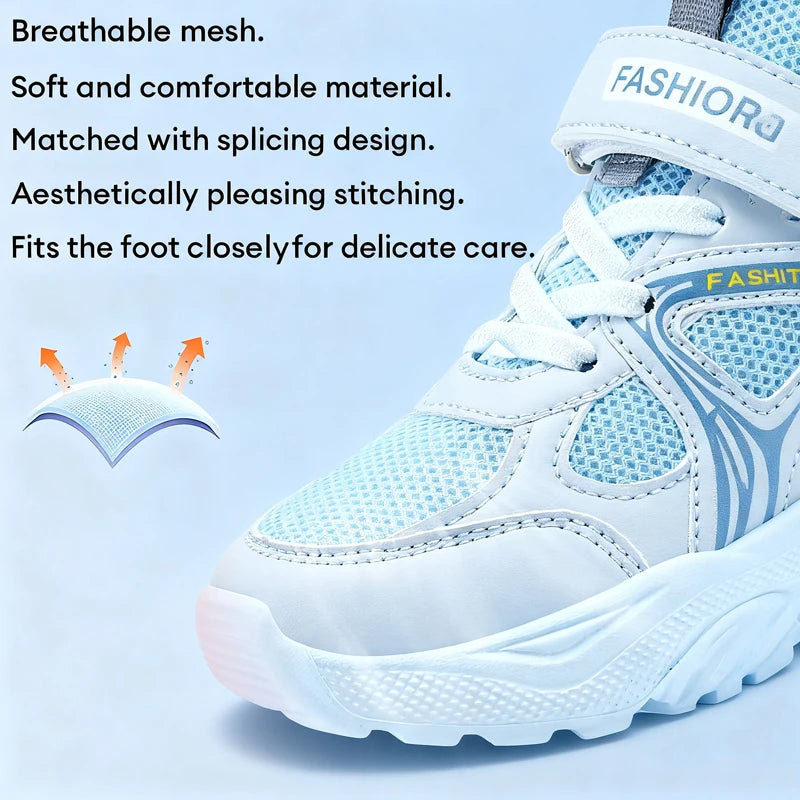 Children Sneakers for Boys Mesh Breathable Running Sports Shoes Student Kids Flat Casual School Shoes Non Slip