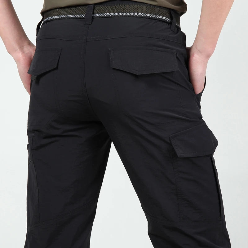 Men's Tactical Cargo Pants Casual Trousers Waterproof Multi-Pockets