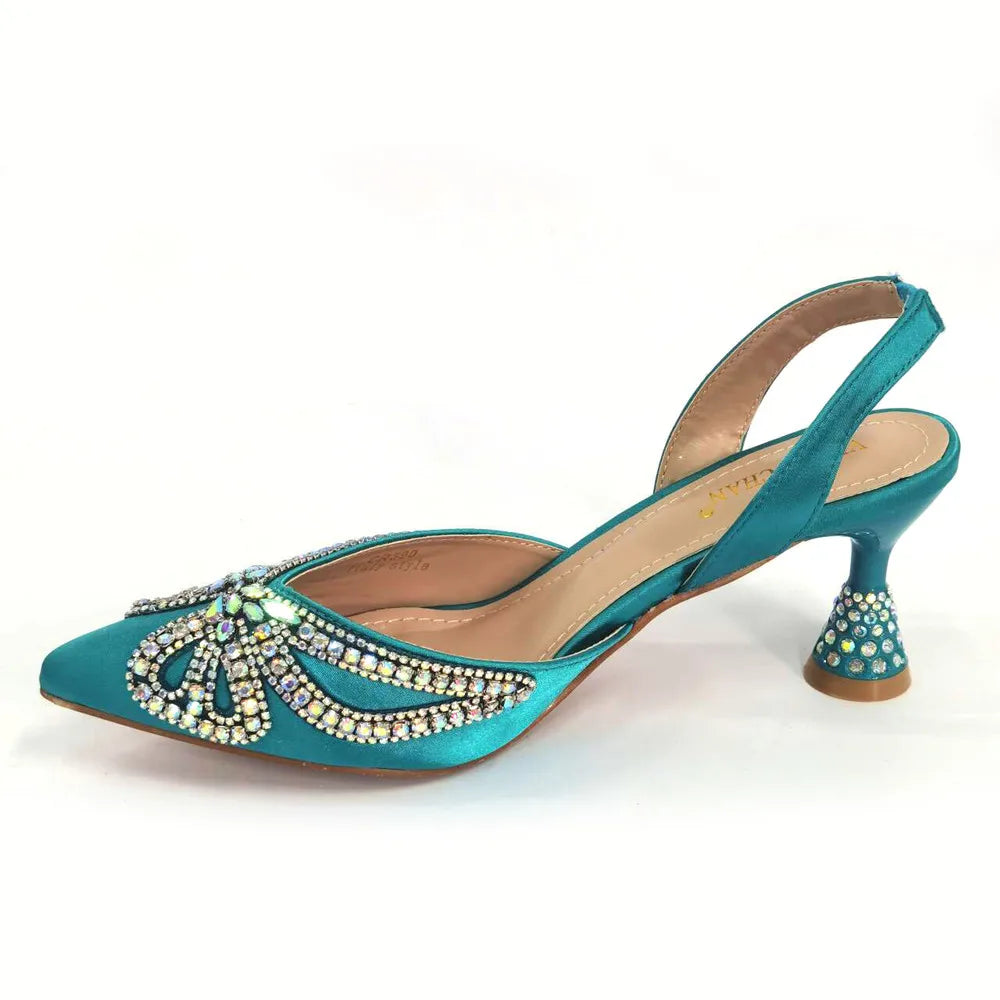 Bowknot Pointed Toe Women's Shoes Shallow Mouth Shoes Bag Set