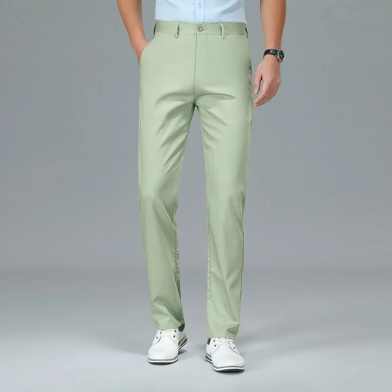 Bamboo Fiber Luxury Straight Pants Men Formal Suit Trouser