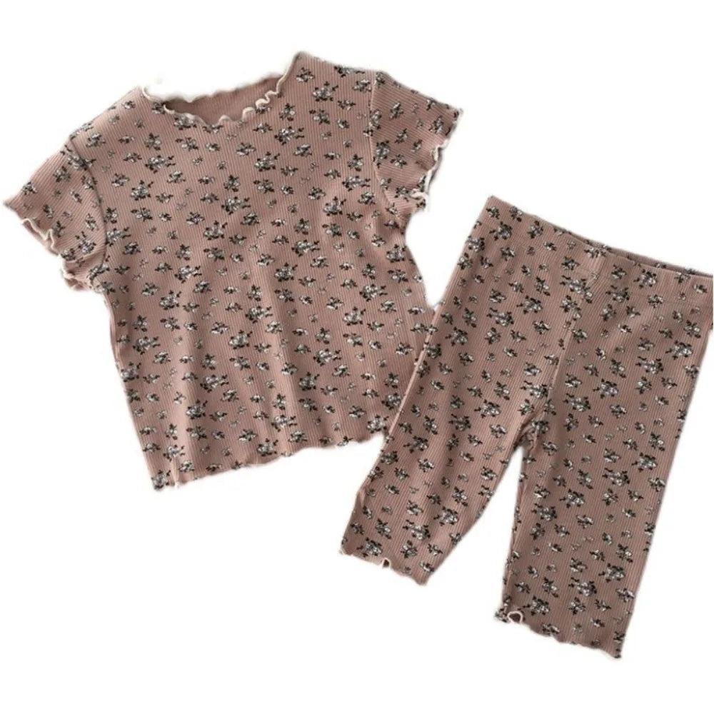 Bear Leader Short Sleeve Round Neck Top+Pants