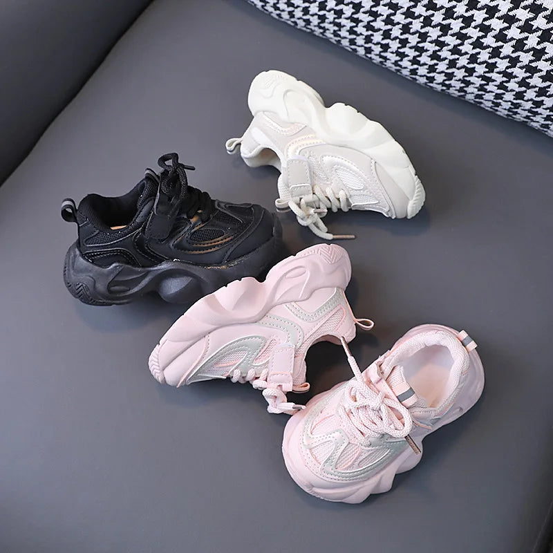2025 Spring Autumn Children Casual Shoes Kids Sneakers Soft Breathable Mesh Boys Girls Running Sport Shoes Beige, Black, Pink