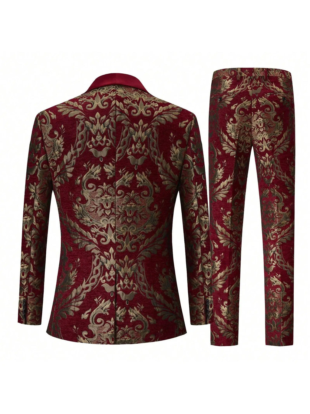 Mens Suit Jacquard Silm Tuxedo Suit