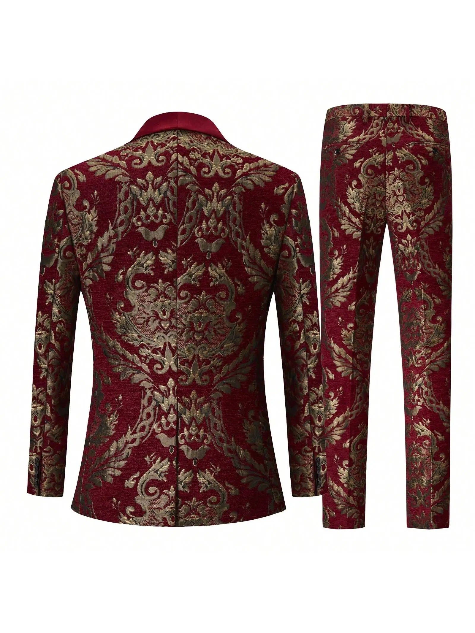 Mens Suit Jacquard Silm Tuxedo Suit