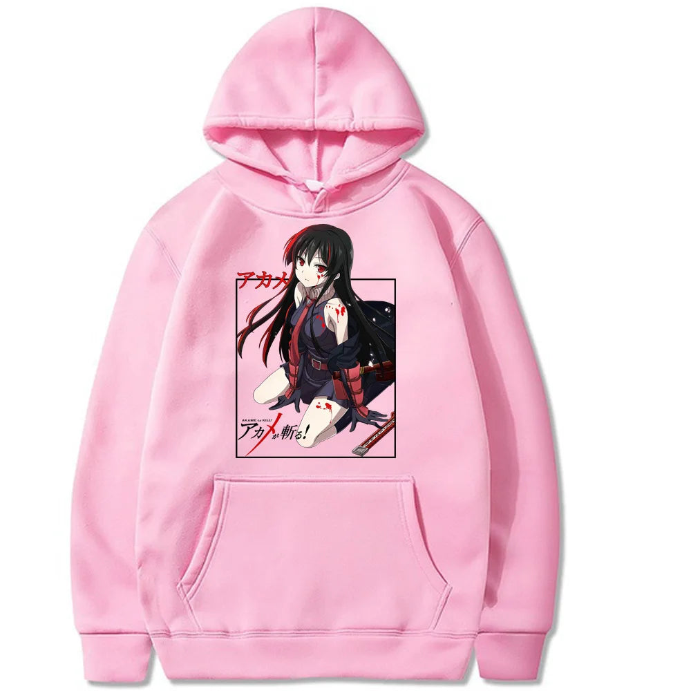 Akame Ga KILL Japanese Anime Hoodie Men's and Women's Harajuku Pullover Street Wear Unisex Autumn/Winter Plushed Brand Sweater