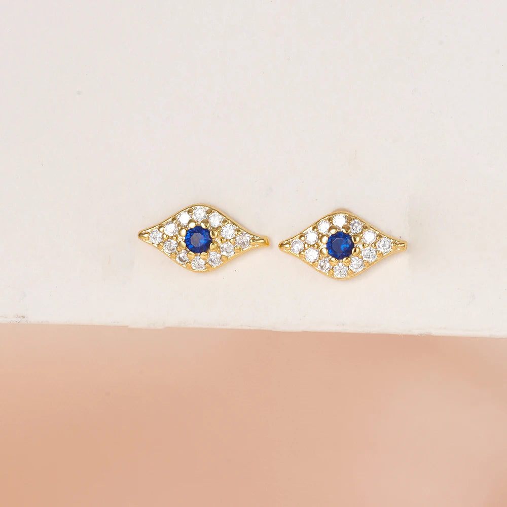 Fashion Gold Color Stainless Steel Ear Evil Eye Drop Earrings For Women