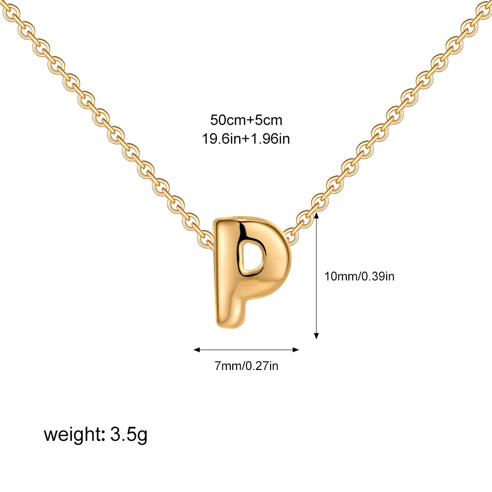 Bubble Initial A-Z Alphabet Mini Necklace for Women