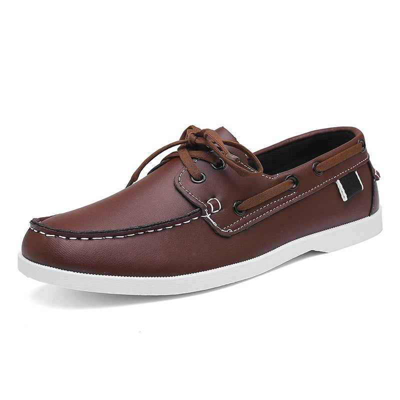 New Brand Casual Shoes for Men Comfy Leather Loafers Man Business Shoes Light Flat Social Shoe Male Driving Shoes Big Size 40-48