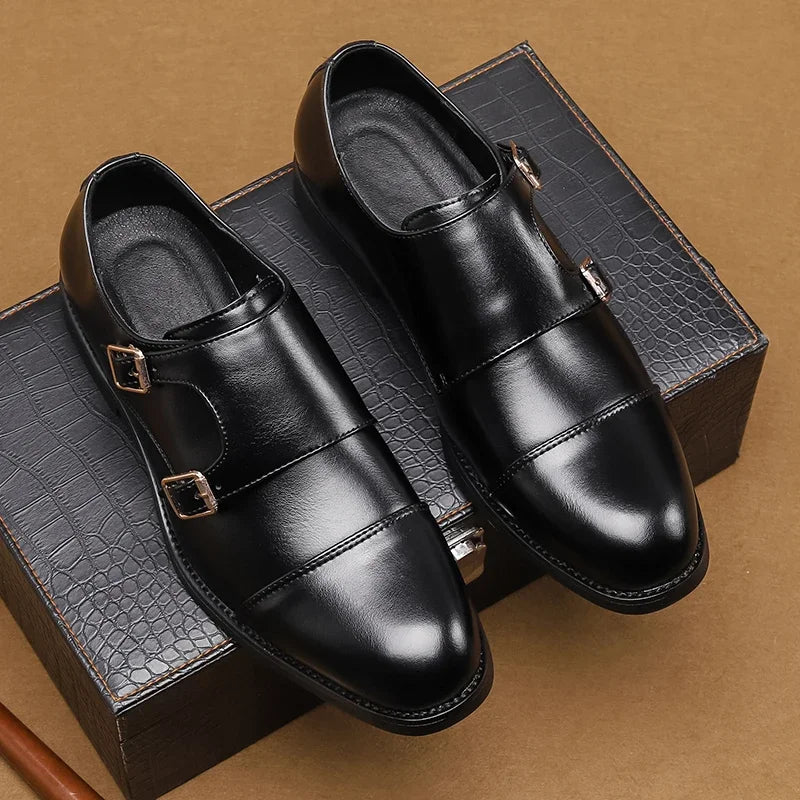 Luxury Brand Brogue Shoes Vintage Handmade Mens Carved Oxfords Retro Round Toe Male Casual Formal Footwear