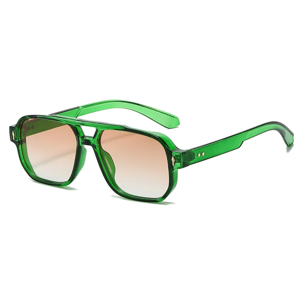 Fashion Square Sunglasses Women Men Driving Rivets Arrow Decoration Casual Travel Suitable for All Sun Glasses Uv400