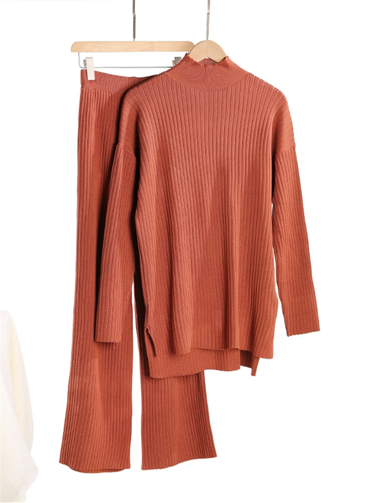 Women Sets Knitted Tracksuit