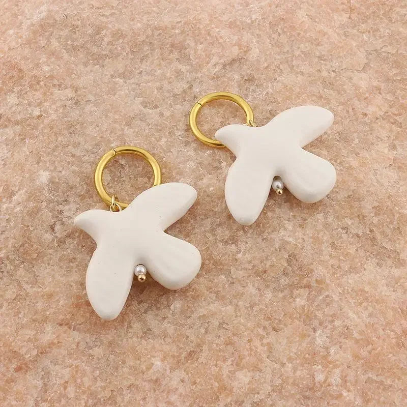 Fashion White Peace Dove Pendant Necklace Earrings for Women