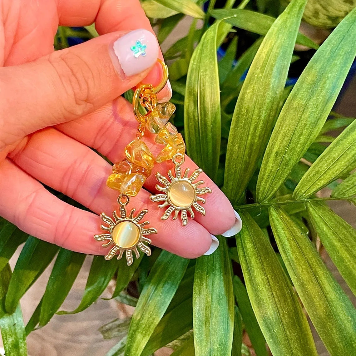 Vintage Sun Earrings Women Fashion