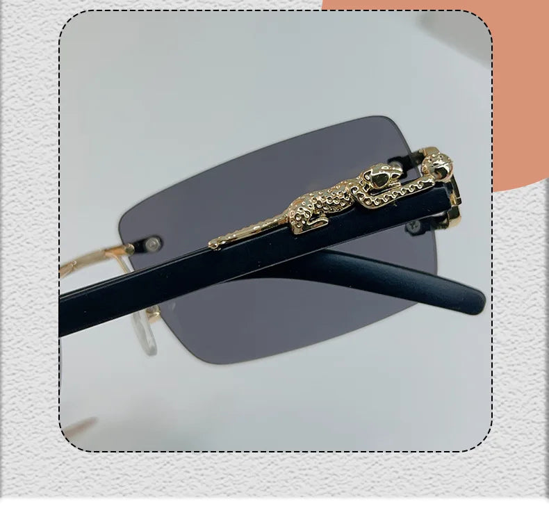 1 Pc Fashionable Women Men Sunglasses Frameless Rectangular Personalized Sunglasses for Daily Life Vintage Sun Glasses